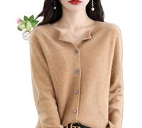 YGSIKY Cashmere Cardigans for Women,Women's Button up Long Sleeved Cardigan,Soft and Warm Knit,Button Front Long Sleeve Cardigan Soft Warm Knit Elastic Jumpers,Women's Autumn top (Golden,XXL)