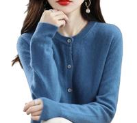 YGSIKY Cashmere Cardigans for Women,Women's Button up Long Sleeved Cardigan,Soft and Warm Knit,Button Front Long Sleeve Cardigan Soft Warm Knit Elastic Jumpers,Women's Autumn top (Blue,XXL)