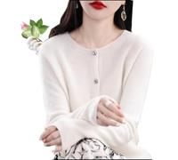 YGSIKY Cashmere Cardigans for Women,Women's Button up Long Sleeved Cardigan,Soft and Warm Knit,Button Front Long Sleeve Cardigan Soft Warm Knit Elastic Jumpers,Women's Autumn top (White,XXL)