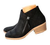 YGSIKY Chunky Heel Side Zip Ankle Boots for Women,Ankle Boots for Women Arch Support,Booties for Women Low Heel Boots for Women Low Heel,Side Zip Ankle Boots for Women (Black,41 EU)