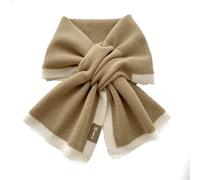 YGSIKY Cute women's knitted scarf collar loop, fashion women's winter scarf, knitted small scarf for women, autumn and winter, cross bow, fishtail shape (Khaki,M)