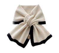 YGSIKY Cute women's knitted scarf collar loop, fashion women's winter scarf, knitted small scarf for women, autumn and winter, cross bow, fishtail shape (Weiß,M)