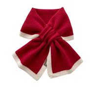 Cute women's knitted scarf collar loop, fashion women's winter scarf, knitted small scarf for women, autumn and winter, cross bow, fishtail shape (Rot,M)