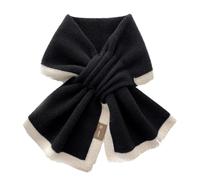 YGSIKY Cute women's knitted scarf collar loop, fashion women's winter scarf, knitted small scarf for women, autumn and winter, cross bow, fishtail shape (Schwarz,M)