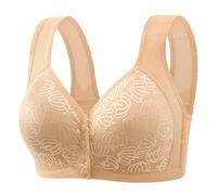 YGSIKY Daisy Bras for Seniors Older Women,Front Closure Snap Bra Push Up Bra,Charm Front Closure Bras for Women,Comfortable No Underwire Daisy Bra for Older Women (Skin,36/80)