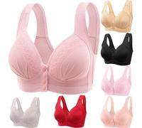 YGSIKY Front Closure Sports Bras for Women,Wireless Push Up High Support Front Button Sports Bralette for Everyday Wear (Pinks,38)