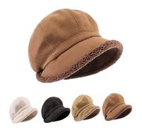 YGSIKY Winter Fuzzy Bucket Hats for Women,Winter Fluffy Fisherman Cap,Warm Fluffy Hat Fisherman Cap,Woolen Octagonal Beret Hat Beanie Hat for Casual, Travel, Sports (Brown)