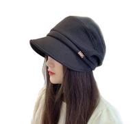 YGSIKY Women Fashion Newsboy Hats,Ladies Paperboy Cap,Women Newsboy Cabbie Beret Cap, Adjustable Warm Newsboy Hats for Women,Hats for Women Fashionable (Black)