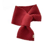 Women's Fur Collar Scarves for Winter,knitted small scarf for women, Autumn Winterwarm Knitted Crochet Scarf Wrap,muslin scarf fashion women's winter scarf (Red)