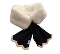 YGSIKY Women's Fur Collar Scarves for Winter,Soft Fluffy Neck Wrap,Winter Furry Faux Fur Scarf, Winter Faux Fur Scarves for Women Cold Weather Lady Neck Warmer (White)