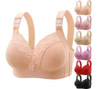 YGSIKY Women's Orthopedic Anti-Sagging Bra,Bras for Older Women,Anti Sagging Bras,No Underwire Comfortable Bra for Women,Posture Correcting Comfortable Push up Bras (Shrimp Red,36/80)