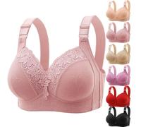 YGSIKY Women's Orthopedic Anti-Sagging Bra,Bras for Older Women,Anti Sagging Bras,No Underwire Comfortable Bra for Women,Posture Correcting Comfortable Push up Bras (Pink,46/105)