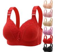 YGSIKY Women's Orthopedic Anti-Sagging Bra,Bras for Older Women,Anti Sagging Bras,No Underwire Comfortable Bra for Women,Posture Correcting Comfortable Push up Bras (Red,36/80)