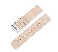 YGUK0J 12mm 14mm 16mm 18mm 20mm 22mm Nylon Canvas Strap Compatible With Samsung Galaxy Watch 3 42mm 46mm Active 2 Gear S2 S3 Wrist Band Bracelet(Beige,18mm)