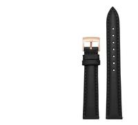 YGUK0J 14mm 16mm 18mm 20mm Genuine Leather Plain Watchband Compatible With Fossil Citizen Watch Strap DW Ladies Bracelet Sky Blue Pink Brown(Black-rosegold,20mm)