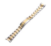 YGUK0J 20mm 21mm Compatible With Daytona Oyster Perpetual Submariner Seiko NH35 Watch Strap Wrist Bracelet Solid Stainless Teel Watchband(Middle gold,21mm)