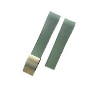 YGUK0J 21MM Black Blue Gray Green Rubber Silicone Watch Strap Waterproof Watchband Compatible With Longines Conquest HydroConquest L3 Accessories(Green with clasp)