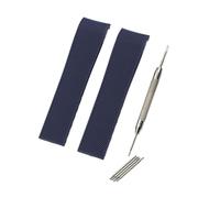 YGUK0J 21mm Rubber Silicone Watchband Waterproof Belt Compatible With Longines Conquest HydroConquest L3 Watch Strap Folding Buckle Accessories(Blue strap,NO BUCKLE_21MM)