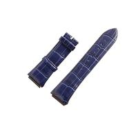 YGUK0J 27mm Genuine Leather Watch Strap Band Compatible with Guess Watch Black Blue(Blue)
