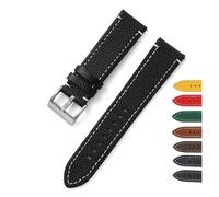 YGUK0J Double-Sided Leather 18mm 20mm 22mm 24mm Watchband Quick Release Watch Band Strap Men Women Yellow Red Black Watch Accessories(Black,22mm)