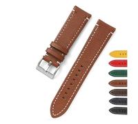 YGUK0J Double-Sided Leather 18mm 20mm 22mm 24mm Watchband Quick Release Watch Band Strap Men Women Yellow Red Black Watch Accessories(Light Brown,22mm)