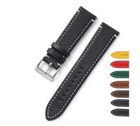 YGUK0J Double-Sided Leather 18mm 20mm 22mm 24mm Watchband Quick Release Watch Band Strap Men Women Yellow Red Black Watch Accessories(Dark Blue,24mm)