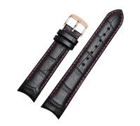 YGUK0J Genuine Leather Bracelet Curved End Watch Strap Compatible with Citizen BL9002-37 05A BT0001-12E 01A Watch Band 20mm 21mm 22mm Watchband(Red Rose pin,21mm)
