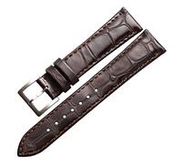 YGUK0J Genuine Leather Strap Watch Accessories Handmade Watchbands 18mm 19mm 20mm 22mm Light Brown Black Watch Bracelets Band(Dark Brown,20mm)