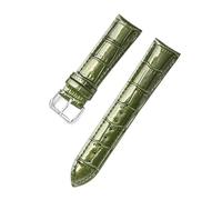 YGUK0J Genuine Leather Watch Band Watch Bracelet Slub Pattern Ice Surface Glossy Strap 12 14 16 18 20 22 Mm Watchband Watch Accessories(Green,14mm)