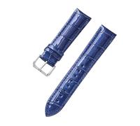 YGUK0J Genuine Leather Watch Band Watch Bracelet Slub Pattern Ice Surface Glossy Strap 12 14 16 18 20 22 Mm Watchband Watch Accessories(Blue,14mm)