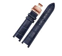 YGUK0J Genuine Leather Watch Strap Compatible With MK Michael Kors Mike Coles Mk2277 2425 Waterproof Sweat-Proof Notch Band 20mm Wrist(Dark Blue-Rose-B1)