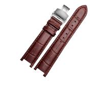 YGUK0J Genuine Leather Watch Strap Compatible With MK Michael Kors Mike Coles Mk2277 2425 Waterproof Sweat-Proof Notch Band 20mm Wrist(Brown-Steel-B1)