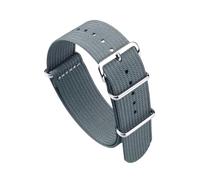 YGUK0J Premium Ribbed Strap Watchband 18mm 20mm 22mm Vintage Fabric Watch Band Replacement Wristband Accessories(GRAY,20mm)