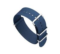 YGUK0J Premium Ribbed Strap Watchband 18mm 20mm 22mm Vintage Fabric Watch Band Replacement Wristband Accessories(BLUE,20mm)