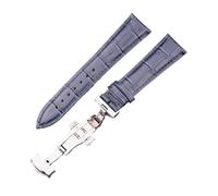 YGUK0J Soft Cowhide Strap With Butterfly Buckle, 18mm, 20mm, 22mm, 24mm, 5 Colors Available, Interchangeable Watch Strap(Blue 1,20mm)