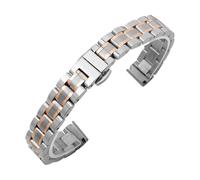YGUK0J Solid Stainless Steel Watch Band Compatible with Armani Women's Small Size Watch Strap Compatible with Mesh Belt 6mm 8mm 10mm(GD-05-Steel Rose,12mm)