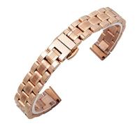 YGUK0J Solid Stainless Steel Watch Band Compatible with Armani Women's Small Size Watch Strap Compatible with Mesh Belt 6mm 8mm 10mm(GD-05-Rose,15mm)