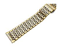 YGUK0J Stainless Steel Watch Band Strap 18mm 20mm 22mm Silver Gold Polished Mens Luxury Replacement Metal Watchband Bracelet Compatible with Tissot(Silver Gold,22mm)