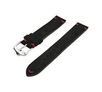 YGUK0J Suede Leather Watch Band Quick Release Spring Bar Strap Bracelet Compatible with Watch Accessories 20mm 22mm(Black-Red Line,20mm)
