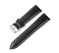 YGUK0J Vintage Oil Wax Leather Watch Strap 18mm 19mm 20mm 21mm 22mm Universal Head Layer Cowhide Watchband Accessories Pin Buckle(Black,18mm)