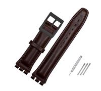YGUKOJ 17mm 19mm Strap Compatible With Swatch Band Genuine Calf Leather Watch Strap Band Black Brown White Waterproof(GREEN BLUE,17mm)