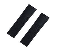 YGUKOJ 20mm 22mm 24mm Zwart Blue Red Yellow Bracelet Silicone Rubber Watch Band Stainless Buckle Compatible With Navitimer/avenger/Breitling Strap(Black,BRIGHT SILVER BUCKLE_24MM)