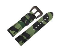 YGUKOJ 22mm 24mm 26mm Camouflage Colorful Rubber Watch Band Compatible With Men's Watch Watch Strap Compatible With Gear S3 Classic Panerai(Green Black buckle,24mm)