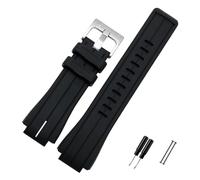 YGUKOJ High Quantity Rubber Watchband Compatible With Timex WATCHT2N720 T2N721 TW2T76300 Black Waterproof Silicone Sports Strap 28 * 16mm(White line silver)