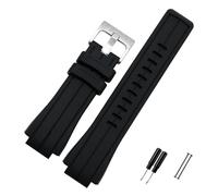 YGUKOJ High Quantity Rubber Watchband Compatible With Timex WATCHT2N720 T2N721 TW2T76300 Black Waterproof Silicone Sports Strap 28 * 16mm(Black-silver)