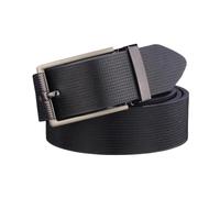 YGUKOJ Pin Buckle White Genuine Leather Waistband Casual Fashion Men Belts Classic Designer Waist Strap(105CM,Black Gray buckle)
