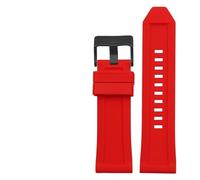 YGUKOJ Silicone Rubber Bracelet Watch Band 24mm 26mm 28mm Compatible With Diesel DZ4496 DZ4427 DZ4487 DZ4323 DZ4318 DZ4305 Mens Watches Strap(Red black buckle,24mm)