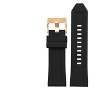 YGUKOJ Silicone Rubber Bracelet Watch Band 24mm 26mm 28mm Compatible With Diesel DZ4496 DZ4427 DZ4487 DZ4323 DZ4318 DZ4305 Mens Watches Strap(Black rose buckle,26mm)