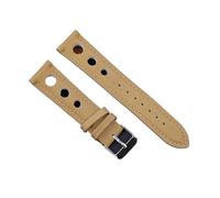YGUKOJ Solid Color Watchband Genuine Leather Hand-Stitching Vintage Strap Compatible With Rolex Watch Watchbands Strap 18mm 20mm 22mm 24mm For Men(Tan,18mm)