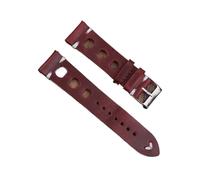 YGUKOJ Solid Color Watchband Genuine Leather Hand-Stitching Vintage Strap Compatible With Rolex Watch Watchbands Strap 18mm 20mm 22mm 24mm For Men(Red brown,24mm)
